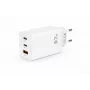 Voltage GaN 67W nástenná nabíjačka, 2x USB-C & 1x USB-A, PD 3.0, QC 3.0, PPS, EU konektor, biela