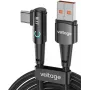 VOLTAGE PowerAngle 66W PD USB-A na USB-C uhlový kábel 1m čierny