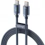 VOLTAGE PureCrystal USB-C na USB-C kábel 100W PD 1m modrý