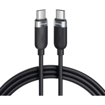 VOLTAGE VEKS100CC100BK USB-C na USB-C silikónový 100W PD kábel 1m čierny