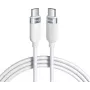 VOLTAGE VEKS100CC100WE silikónový USB-C na USB-C kábel 100W PD 1m biely