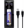 VOLTCRAFT CC1A univerzálna nabíjačka okrúhlych článkov pre NiMH, Li-Ion, LiFePO4, NiCd - 1 nabíjacie miesto, USB napájanie, podporuje AA, AAA, C, 10440, 14500, 16340