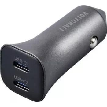VOLTCRAFT CPS-40W/2 VC-RA401 USB autonabíjačka 40 W 2x USB-C PD 3.0 strieborno-čierna VC-15257660