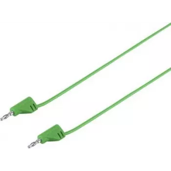 VOLTCRAFT vysoko flexibilný merací vodič 2 mm lamelový konektor samec na 2 mm lamelový konektor samec, 0,6 m, zelená, 2,2 A, MSB-200 (VC-8557715)