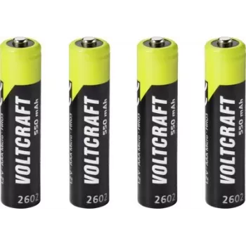 VOLTCRAFT Micro (AAA) NiMH batéria 550 mAh 1,2 V Ready to Use, balenie 4 ks (VC-17275405)