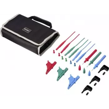 VOLTCRAFT MLSet-140 sada meracích vodičov, 4 mm stohovateľné konektory, 1,5 m, červená/modrá/zelená, s krokodílími svorkami a hrotmi VC-18652740