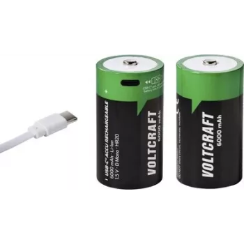 VOLTCRAFT Mono (D) Li-Ion batéria 6000 mAh 1,5 V, balenie 2 ks s USB-C nabíjaním (VC-17275580)