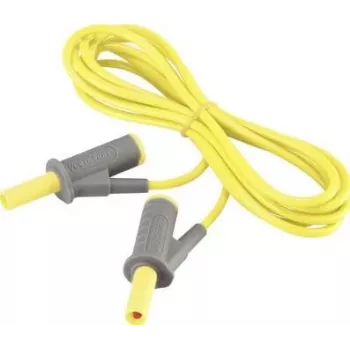 VOLTCRAFT MSB-501 bezpečnostné meracie vedenie, 4 mm stohovateľný banánový konektor na rovnaký, 2 m, žltý, CAT III 1000 V / CAT IV 600 V, 16 A VC-8063480