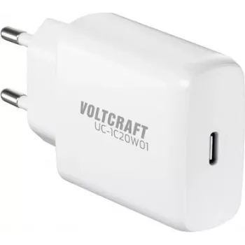 Voltcraft UC-1C20W01 USB-C GaN nástenná nabíjačka 20 W PD 3.0 biela