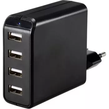 VOLTCRAFT UC-4AXX001 USB nabíjačka 24 W 4x USB-A čierna interiérová