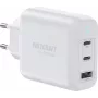 VOLTCRAFT UC-70W001 GaN USB nástenná nabíjačka 70W 2x USB-C PD 3.2 + 1x USB-A rýchle nabíjanie biela VC-18791125