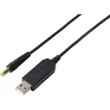 VOLTCRAFT USB-na-12V-DC zvyšovací menič s 5,5x2,1mm dutým konektorom a adaptérovou sadou, 12W, 1A, čierny (VC-18218585)