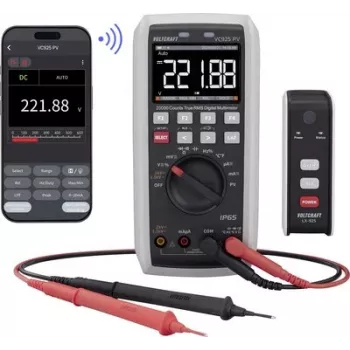 VOLTCRAFT VC925 PV solárny digitálny multimeter True RMS 20000 Counts IP65 CAT III 1500V CAT IV 1000V Bluetooth VC-15361740