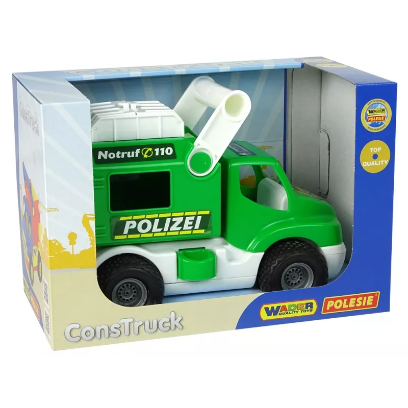 WADER POLESIE policajné auto ConsTruck zelené 41906