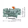 WAGO 2002-1671 2-vodičová oddeľovacia a skúšobná svorka s Push-in CAGE CLAMP, sivá