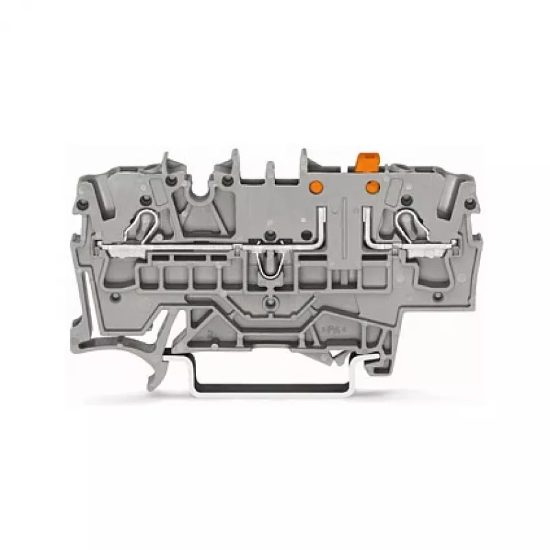 WAGO 2002-1671 2-vodičová oddeľovacia a skúšobná svorka s Push-in CAGE CLAMP, sivá