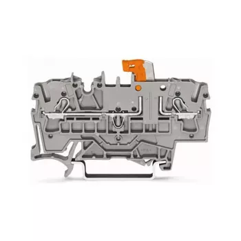 WAGO 2002-1671 2-vodičová oddeľovacia a skúšobná svorka s Push-in CAGE CLAMP, sivá
