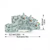 WAGO 2203-7545 3-vodičová inštalačná svorka s Push-in CAGE CLAMP, L/L/PE, sivá/zeleno-žltá