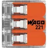 WAGO 221-413 COMPACT spojovacia svorka, 3-vodičová, 0,2–4 mm², transparentná, balenie 50 ks