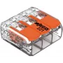 WAGO 221-413 COMPACT spojovacia svorka, 3-vodičová, 0,2–4 mm², transparentná, balenie 50 ks