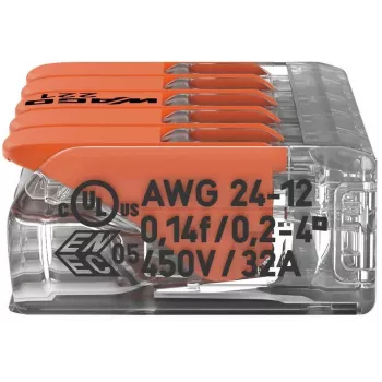 WAGO 221-415 COMPACT spojovacia svorka pre 5 vodičov, 0,2-4 mm², balenie 25 ks