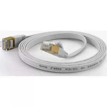 Wantec FTP CAT6 plochý ethernetový patch kábel 15m biely