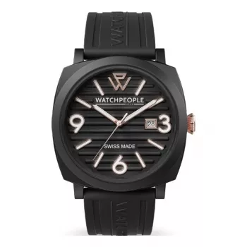 WATCHPEOPLE dámske hodinky 700994 analógové quartz hodinky 45 mm čierny ciferník kožený remienok