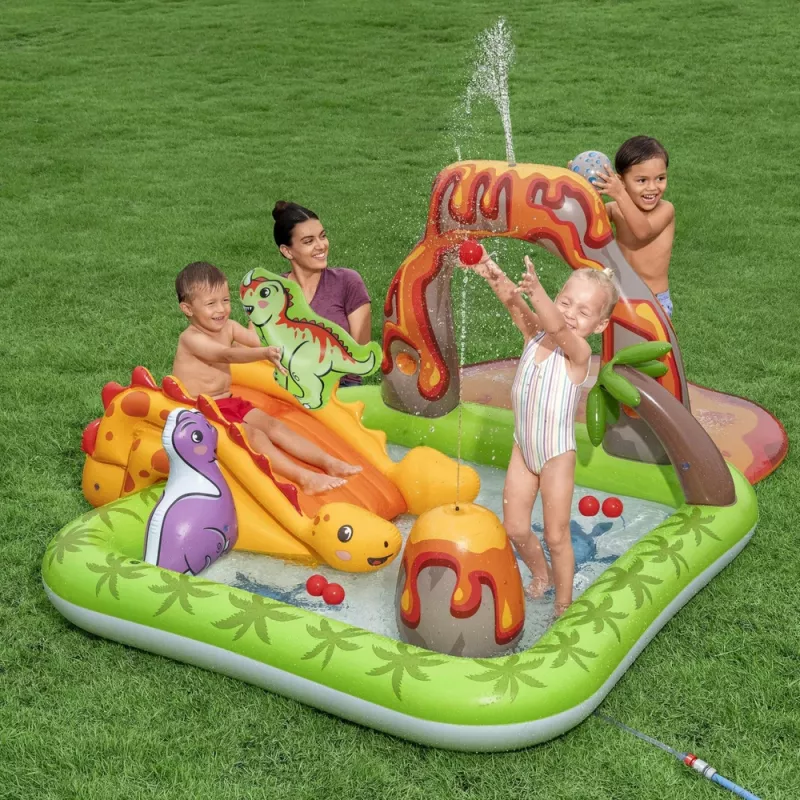 Vodný hrací set s dinosaurom vulkánom loptičkami Bestway 53172