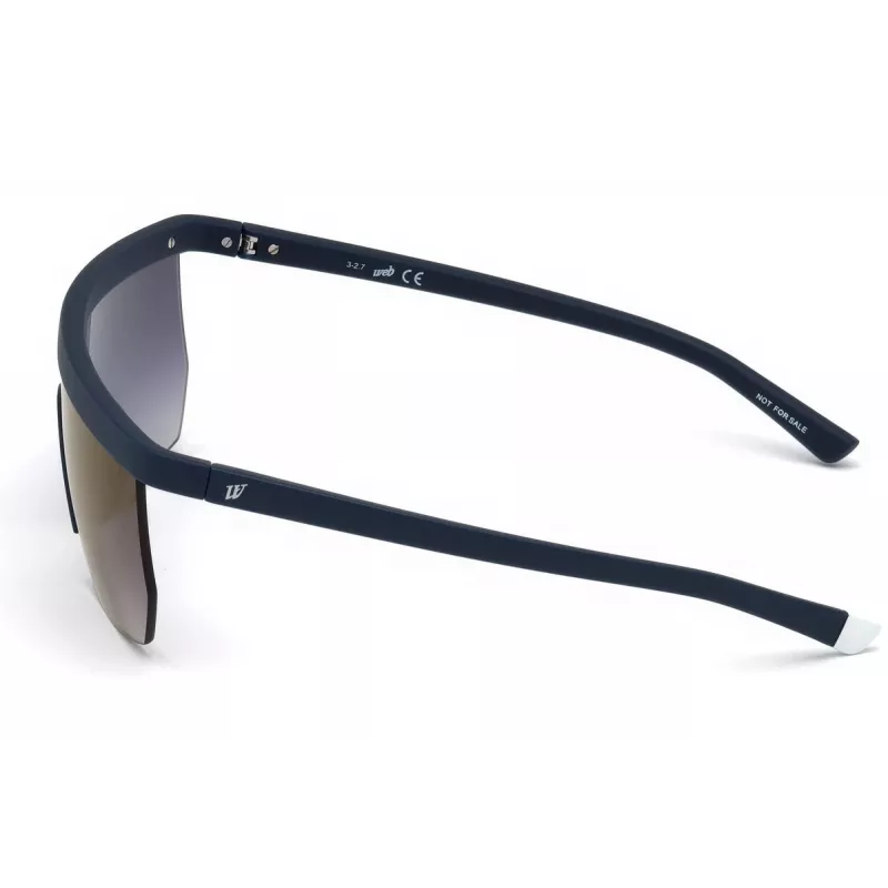 WEB EYEWEAR pánske slnečné okuliare WE0221-91X obdĺžnikové acetát čierny rám sivé sklá 54 mm