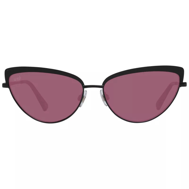 WEB EYEWEAR dámske hranaté acetátové slnečné okuliare WE0272-5901Z - čierny rám sivé sklá 59mm