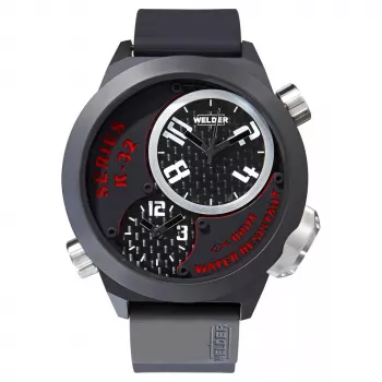 WELDER MAN K32-9201 50 mm analógové quartzové hodinky čierny ciferník kožený remienok