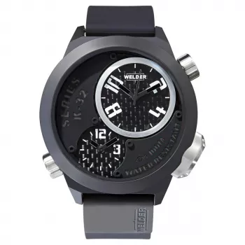 WELDER MAN K32-9202 50 mm pánske quartz hodinky čierny ciferník kožený remienok