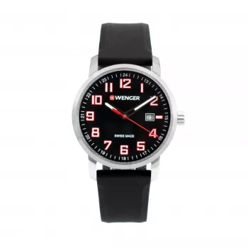 WENGER pánske hodinky 19.041.127 42 mm Swiss quartz chronograph modrý ciferník hnedá koža