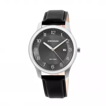 WENGER Urban Classic Chrono pánske quartzové hodinky 42 mm puzdro z ušľachtilej ocele modrý ciferník hnedý kožený remienok