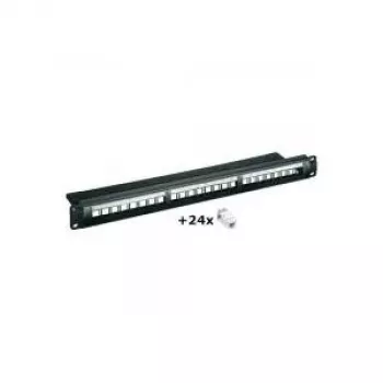Wentronic 24-portový CAT6 UTP patch panel, 1U 19