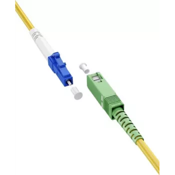 WENTRONIC Goobay 59651 OS2 Single-Mode optický patch kábel SC/APC na LC/UPC, 5 m, žltý, LSZH