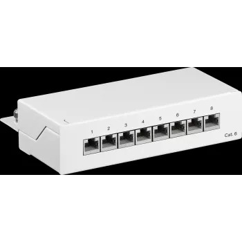 Wentronic Goobay 62069 26-portový Cat6 S/UTP tienený patch panel, 1U 19 palcová rack montáž, biely