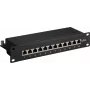 Wentronic Goobay 93796 Cat6a tienený 12-portový patch panel, 1U 19