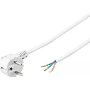 Wentronic Goobay uhlový napájací kábel Schuko s voľnými koncami, 5 m, biely, H05VV-F 3G1.5, 16 A 93313