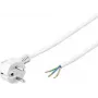 Wentronic Goobay uhlový napájací kábel Schuko s voľnými koncami, 5 m, biely, H05VV-F 3G1.5, 16 A 93313