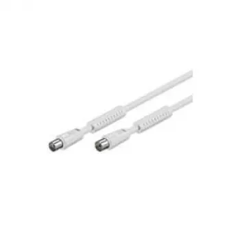 Wentronic Goobay anténny kábel, 100% tienený, ferit, biela, 2,5 m - IEC koaxiálny konektor samec na IEC koaxiálny konektor samica (50724)