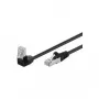 Wentronic Goobay CAT 5e F/UTP patch kábel, 3 m, čierna, 1x 90° zahnutý RJ45, CCA, Gigabit Ethernet 94189