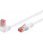 WENTRONIC Goobay CAT 6 patch kábel, 1x 90° zahnutý, S/FTP (PiMF), biely, 0,25 m - Latch Up, LSZH bez halogénov, meď (51548)