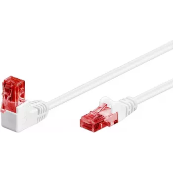 WENTRONIC Goobay CAT 6 patch kábel 1x 90° zahnutý, U/UTP, biely, 5 m - Top Latch, CCA hliník s medenou vrstvou (51525)