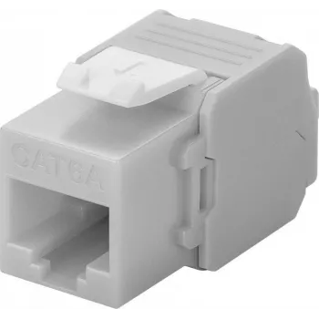 Wentronic Goobay CAT 6a Keystone RJ45 konektor samica, netienený, 500 MHz, svetlosivá-biela (90693)