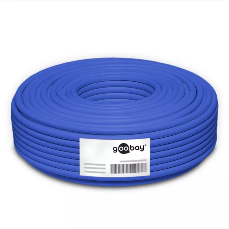 Wentronic Goobay CAT 7A duplex sieťový kábel S/FTP PiMF modrý - medený vodič CU AWG 22/1 (75716)
