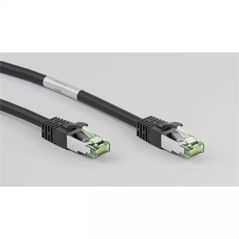 Wentronic Goobay CAT 8.1 patch kábel, S/FTP (PiMF), čierny, 3 m – LSZH bez halogénov, meď AWG 24 (66723)