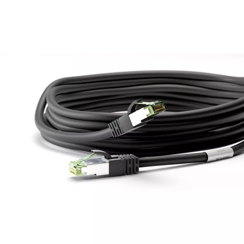 Wentronic Goobay CAT 8.1 patch kábel, S/FTP (PiMF), čierny, 3 m – LSZH bez halogénov, meď AWG 24 (66723)