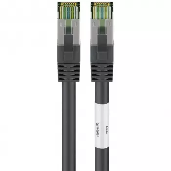 Wentronic Goobay CAT 8.1 patch kábel, S/FTP (PiMF), čierny, 3 m – LSZH bez halogénov, meď AWG 24 (66723)