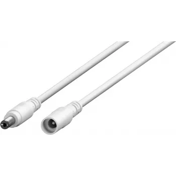 Wentronic Goobay predlžovací kábel DC 3m biely - 5,5 x 2,1mm DC dutý konektor samec na konektor samica 76675